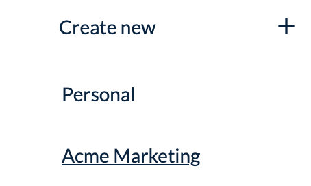 Sidebar create-space button